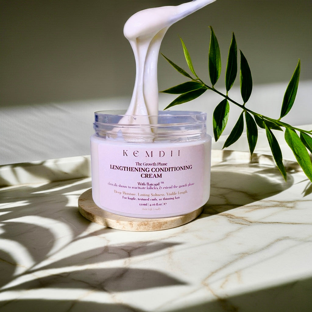 hair growth conditioner for thinning hair and alopecia. lengthening conditioning cream texture